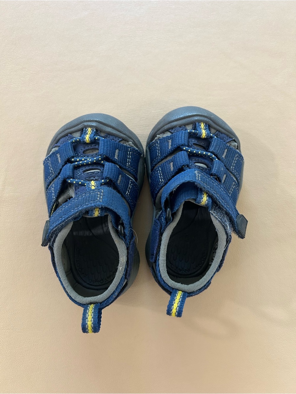 Keen Navy Blue Kids Closed-Toe Sandals with Yellow Accent